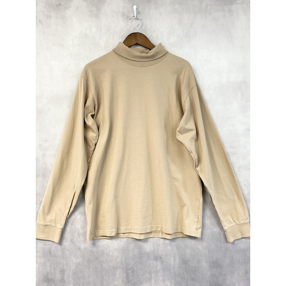 Carhartt Mens Turtleneck Shirt Large Tan Cotton Workwear K202DES Heritage